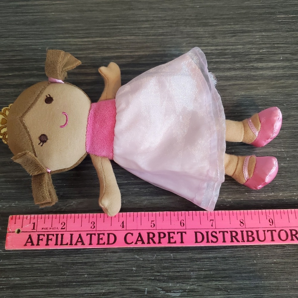 CARTER'S JUST ONE YOU 2016 PINK PRINCESS 11" Plush Rattle Doll Dark Skin Tone - Picture 5 of 6